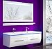 Produktbild HOMELINE Badmöbel Set Waschbecken Spiegel und Ablage Vormontiert Badezimmermöbel Doppelwaschbecken Weiss 120 cm LED Hochglanz lackiert Homeline1