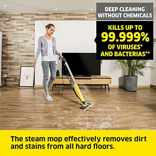 Kärcher SC 2 Upright EasyFix Steam Mop, heating time: 30 sec, area performance: 50 m², tank: 0.4 l, heating power: 1600 W, EasyFix floor nozzle, microfibre floor cloth and descaling cartridge