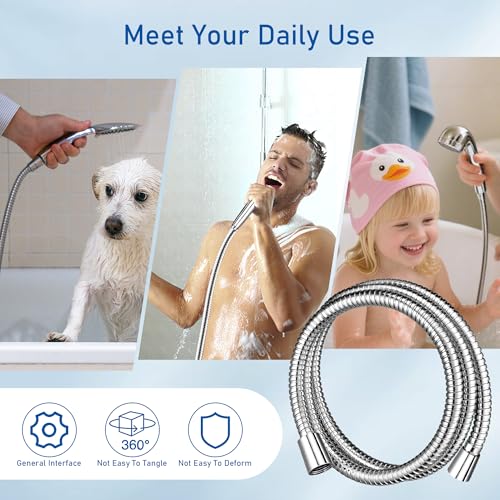 Keycozy Shower Hose for Handheld Shower Heads,72 inches Stainless Steel Shower Head Hose Replacement, Flexible Hose Extension with Brass Insert and Nut, Anti-Explosion Anti-Kink Leakproof - image 5