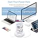 Tower Power Strip Long Cord - Multiple Outlet and Plug Extension - 20W USB C Charging Tower - Desk Surge Protector Power Strip for Computer, Laptop, Phone Accessories