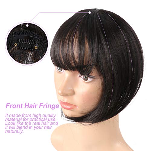 Lurrose Clipe No Ar Franja Cabelo Humano Clipe No Cabelo Franja Plana Uma Peça Em Franja Extensões d