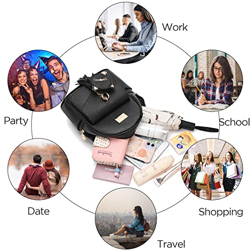 I Ihayner Mini Backpack For Women Small Backpack Purse For Girls Leather Bookbag Ladies Satchel Bag With Detachable Kitty Coin Purse And Charm Tassel Gold Pink #TOP7