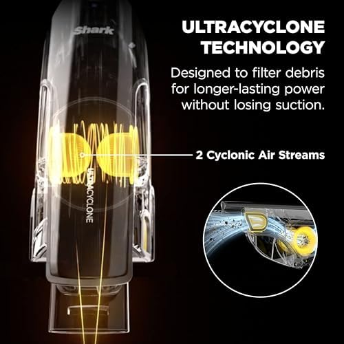 Shark UltraCyclone™ Pet Pro Plus Cordless Hand Vacuum, Powerful Suction, Handheld Vacuum for Car & Home, Pet Power Brush, Crevice Tool, Scrubbing Brush, XL Dust Cup, Black, CH951 - 3