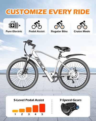 Electric Bike for Adults, 26" Mountain Ebike, 1500W Peak, 50 Miles image 4