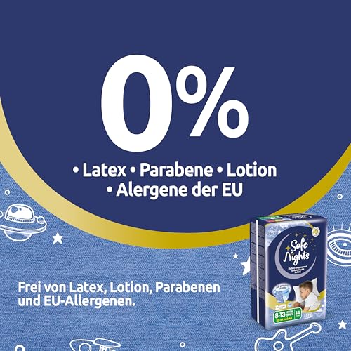 Babylino Safe Nights Boy, Höschen für die Nacht, für Kinder von 8-13 Jahren (30-48 kg), 14 Stück