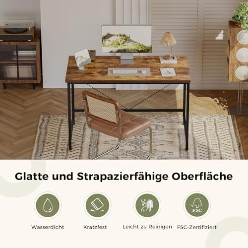 Mericonia Computertisch, 80 x 50 cm Kleiner Schreibtisch Studierschreibtisch für kleinen Raum, Moderner einfacher PC-Schreibtisch, Braun