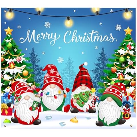 Christmas Garage Door Cover 7 x 8, Garage Door Covers with Bar Magnets & Ropes, Garage Door Covers Decorative Christmas, Garage Door Banner Christmas Decorations, Garage Door Murals Christmas Cover