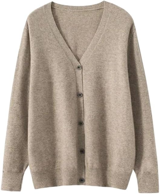 Men's V-Neck Cardigan Merino Wool Sweater Casual Solid Color Outdoor Casual Long Sleeve Sweater