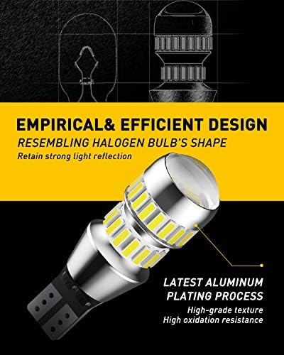 AUXITO 912 921 LED Bulbs for Backup Light Reverse Lights, 42-SMD 400% Brighter, 6000K White, Non-polarity 906 W16W T15 921 LED Bulb Direct Back Up Parking Light Replacement Lamp, Pack of 2 - 3
