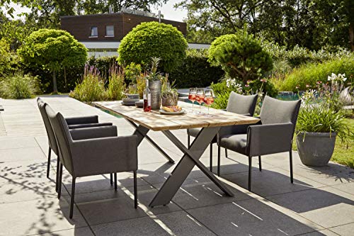 OUTDOOR Gartentisch X-Fuß (BHT 200x75x100 cm) BHT 200x75x100 cm braun Gartentisch Outdoortisch Balkontisch… – Bild 3