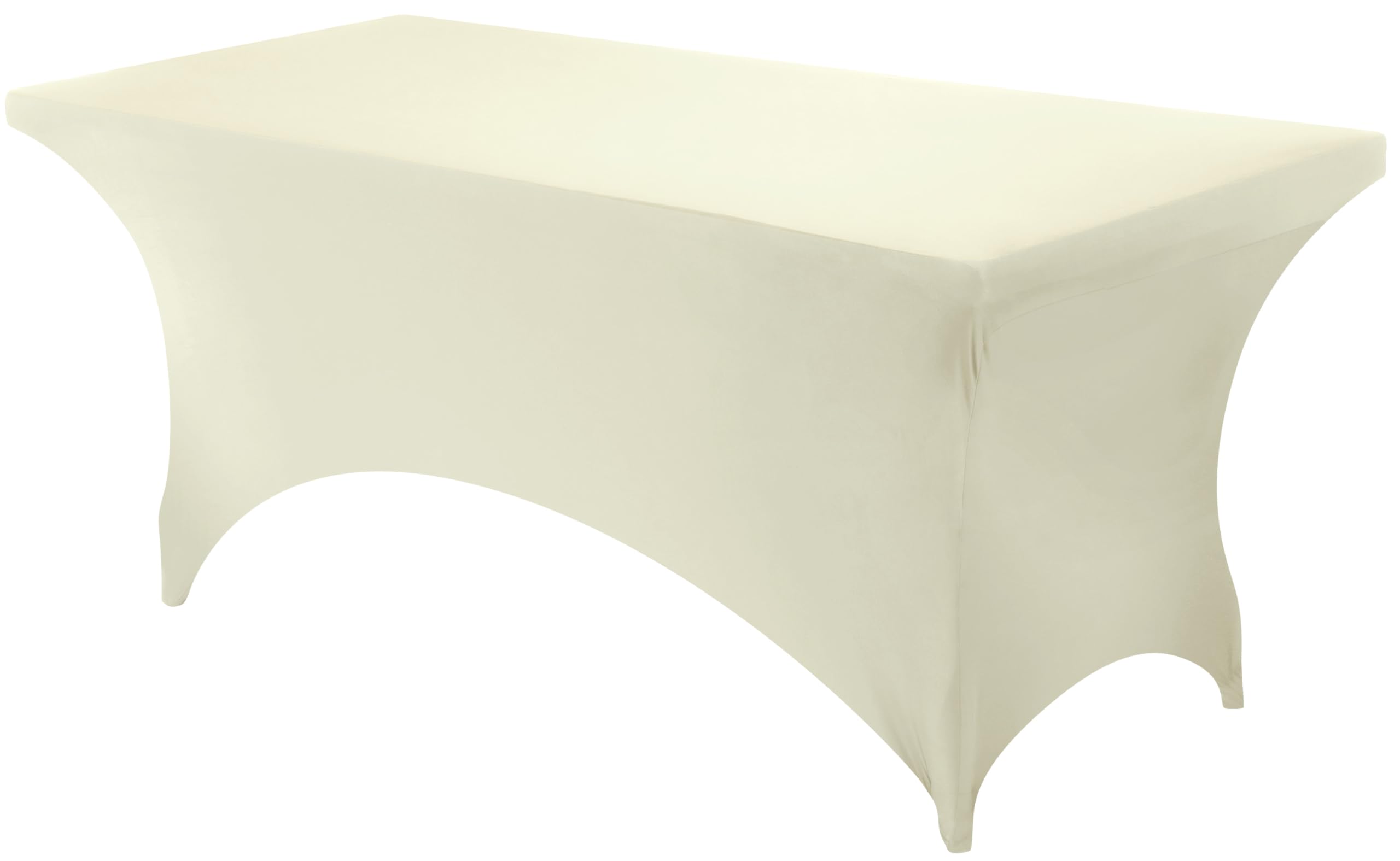 Utopia Kitchen - 6 Ft Stretchable Spandex Tablecloth - Tight Fit Washable and Wrinkle Resistant Table Cover for Event & Parties (Ivory) (UK0728)
