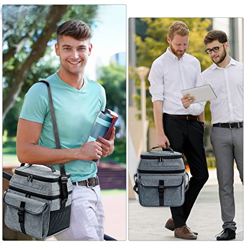 Bagsprite Large Lunch Bag For Men/Women Women, Double Deck Large Lunch Box, Mens Lunch Bags Insulated For Work, Adult Lunch Box Leakproof Cooler Tote Bags, Resuable Lunch Bags #TOP5