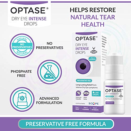 Optase Dry Eye Intense Drops - Preservative Free Eye Drops For Long Lasting Relief - Artificial Tears To Relieve Severe Dry Eye Symptoms - Multidose Bottle - Step 3 Hydrate - .33 Fl Oz, 300 Doses #TOP2