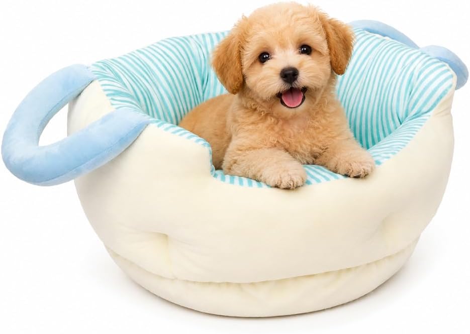 Small Portable Dog Bed with Handle, Double‑Sided Cat Nest for Car