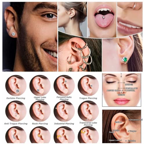 Amztadie Ear Piercing Gun Kit With Iodophor Swab,Home Self Ear Navel Nose Piercing Machine,Salon Hole Piercing Tool,Ears Piercer Body Tools (Blue) #TOP7