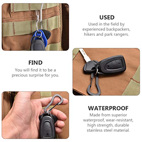 FAVOMOTO 4Pcs Mosquetão de Aço Inoxidável Mola Portão Mosquetão Ligação Gancho Chaveiro Fivela para