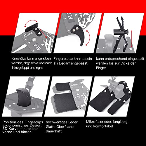 Elong Archery Recurve Bow Finger Tab Genuine Leather + Aluminium Plate Adjustable Finger Protection Protective Equipment for Right Hand - Image 4