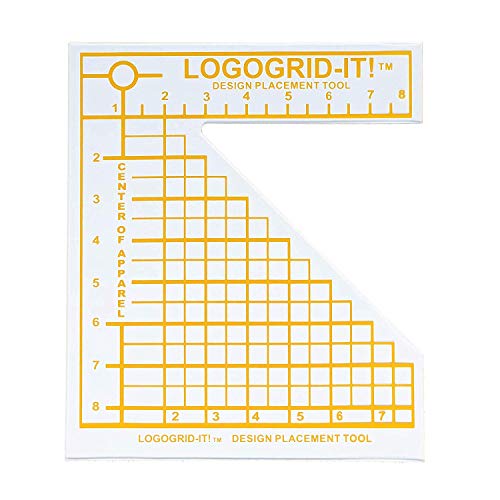 Tee Square It I Alignment Tool for Heat Transfer Vinyl, Rhinestones, Sublimation, Transfers (Logo Grid)