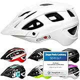 SkullCap® Fahrradhelm & MTB Helm Bike + Visier für Frauen & Damen Weiß, M (55-58 cm)