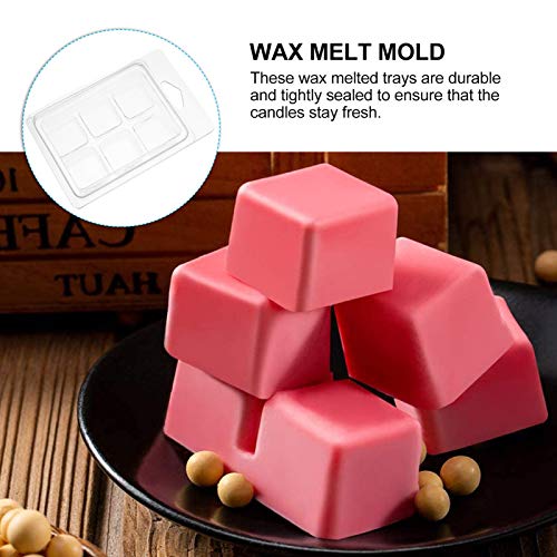 EXCEART 100 Peças de Moldes de Derretimento de Cera Transparente Vazio Quadrado Plástico Clamshells