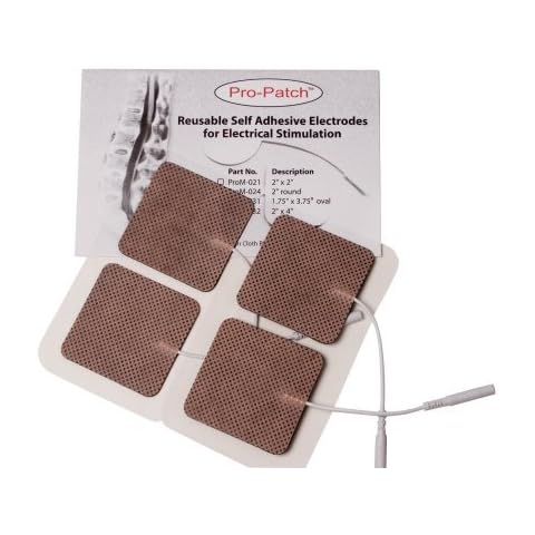 ESA Medical Premium 32 Electrodes 8 Packs of 4 Electrodes Each Tan Cloth Black Carbon Conductor with Superior Tyco ® Gel for Multiple Applications by Pro-Patch ® Cover