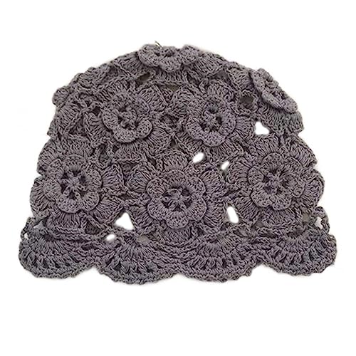 Jiqoe Women'S Hats & Caps, Fashionable Cotton Crocheted Sunhat Fashionable Knitted Hat Gray