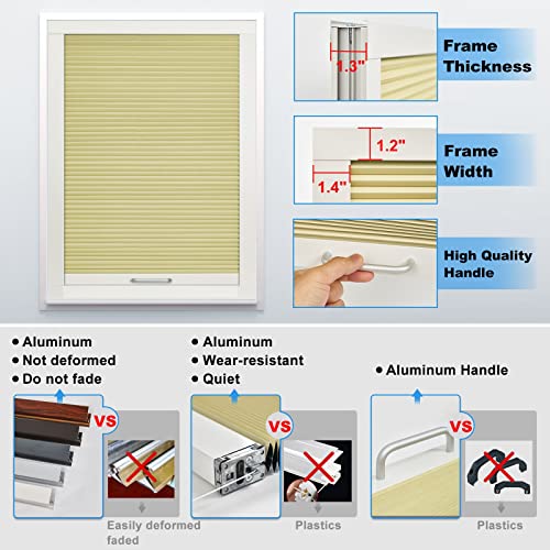 Milin Skylight Shades, Skylight Blinds, Cordless Cellular Shades, Blinds For Windows, Window Shades Suitable For Roof Inclined Plane Room Windows - Custom Cut To Size, 100% Blackout Navy Blue #TOP2