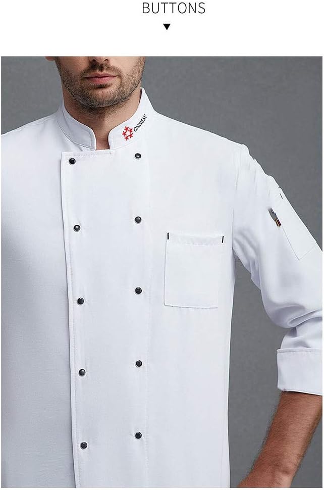 Chef Coat Chef Jacket Unisex Long Sleeve Men's Women's Cool Vent