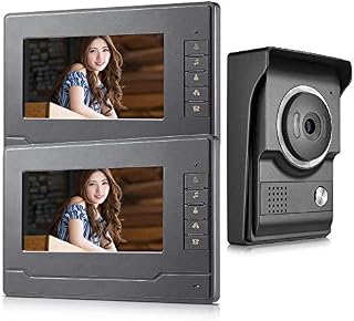 AMOCAM Wired Video Intercom Doorbell System 7 Inches LCD Monitor Video Door Phone