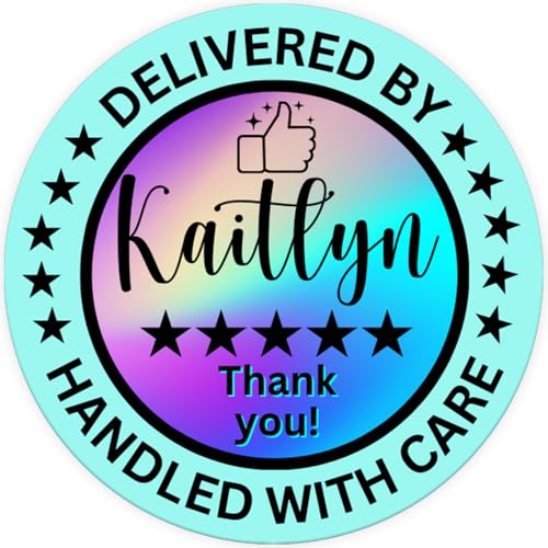 Personalized DoorDash Stickers - Food Delivery Driver Essentials, Shopper Thank You, 5 Star Rating Dasher Delivery Bag Seal, 2 in, 100 ct, Cute Matte Sheets