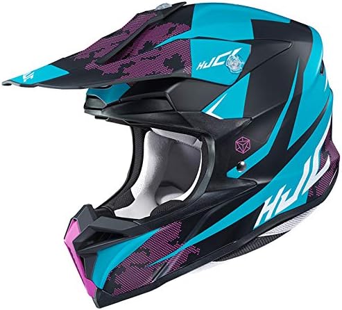 HJC i50 TONA Off-Road Helmet in blue, black, and pink