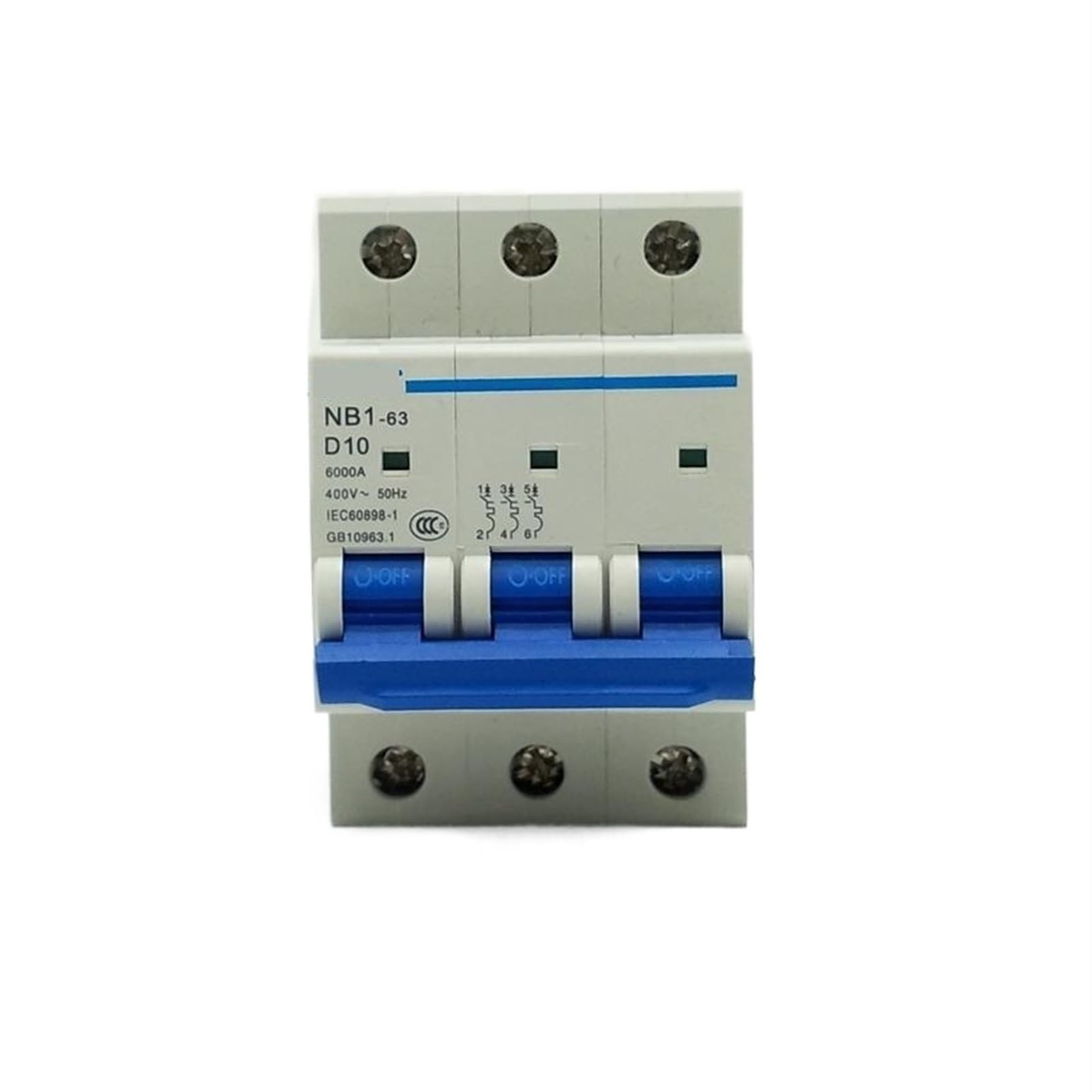 NB1-63 3P wyłącznik automatyczny NB1-63 mini wyłącznik 3 bieguny 6KA 1 sztuka (C10A)