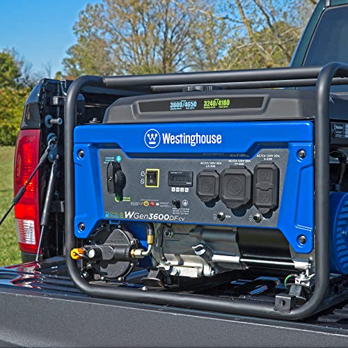 Westinghouse 4650 Peak Watt Dual Fuel Portable Generator, RV Ready 30A Outlet, Gas & Propane Powered, CO Sensor