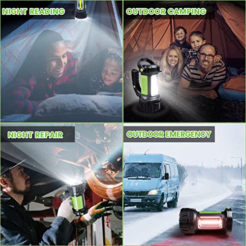 Led Camping Lantern Rechargeable - Waterproof Portable Camping Light Electric Lantern Flashlight Combo For Camping Emergency (Green) #TOP5