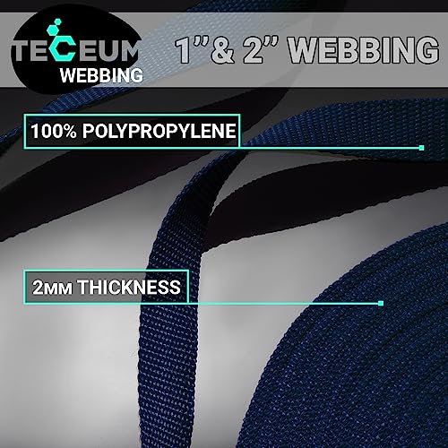 Image of TECEUM 3 /4 inch & 5 /8 inch & 1 inch & 1.5 inch & 2 inch Webbing - 10 25 50 Yards - 40+ Colors - Heavy Duty 1 Inch 1.5 Inch 2 Inch Backpack Straps - Webbing for Outdoors Indoors Crafting DIY