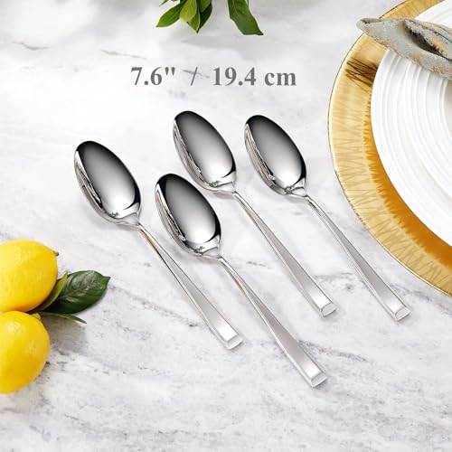 KEAWELL Premium Imperial 4-Piece 7.6 inch Spoon Set – Heavy Duty 18/10 Stainless Steel Flatware with Smooth Rounded Edges, Dishwasher Safe for Sophisticated Dining (4, Dinner Spoons) by KEAWELL - Image 2
