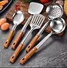 5-Piece Kitchen Utensil Set, Stainless Steel with Wood Handles, Spatula, Ladle, Skimmer Spoon #5