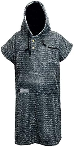 Open Road Goods Surf Poncho/Adult Hooded Towel/Changing Towel/Wetsuit Changing Robe/Swim Parka - Changing Poncho Charcoal Black/Indigo Blue; Saves a Sea Turtle's Life - Black