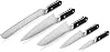 Misen Kitchen Knife Set - 5 Piece Professional Chef Knife Set with Serrated Knife, Paring Knife, Santoku Knife and Utility Knife, Black