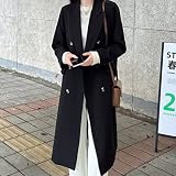 ZYZMH Veste Coupe-Vent Femme Printemps et Automne Petites Personnes dans Le Long Paragraphe Automne Cette année Manteau de Style Populaire (Color : Svart, Size : Small)