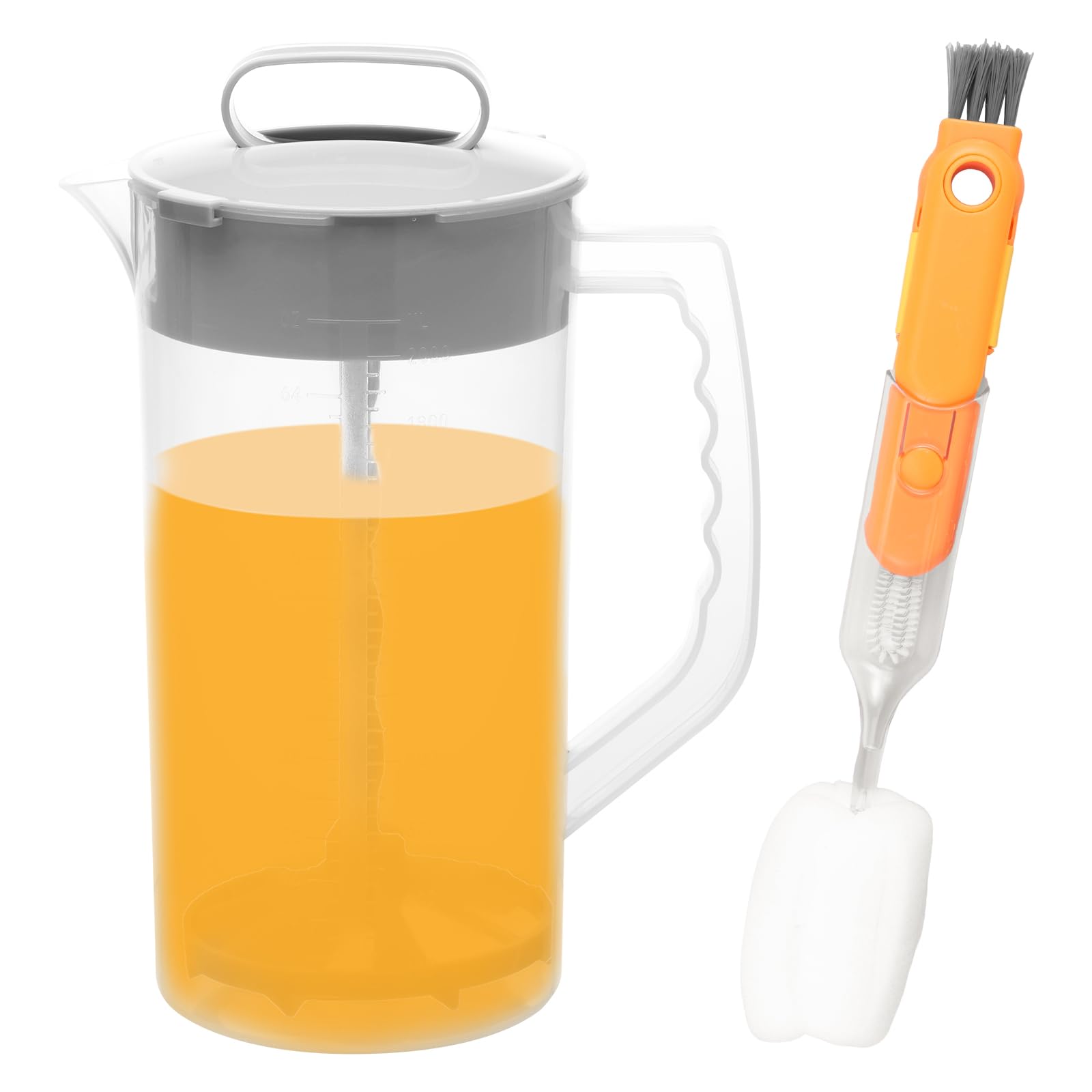 Zhjiutak Clear Plastic Pitcher With Lid,Juice Jug,Multipurpose Leak Proof Breast Milk Pitcher For Beverage,Transparent Juice Container