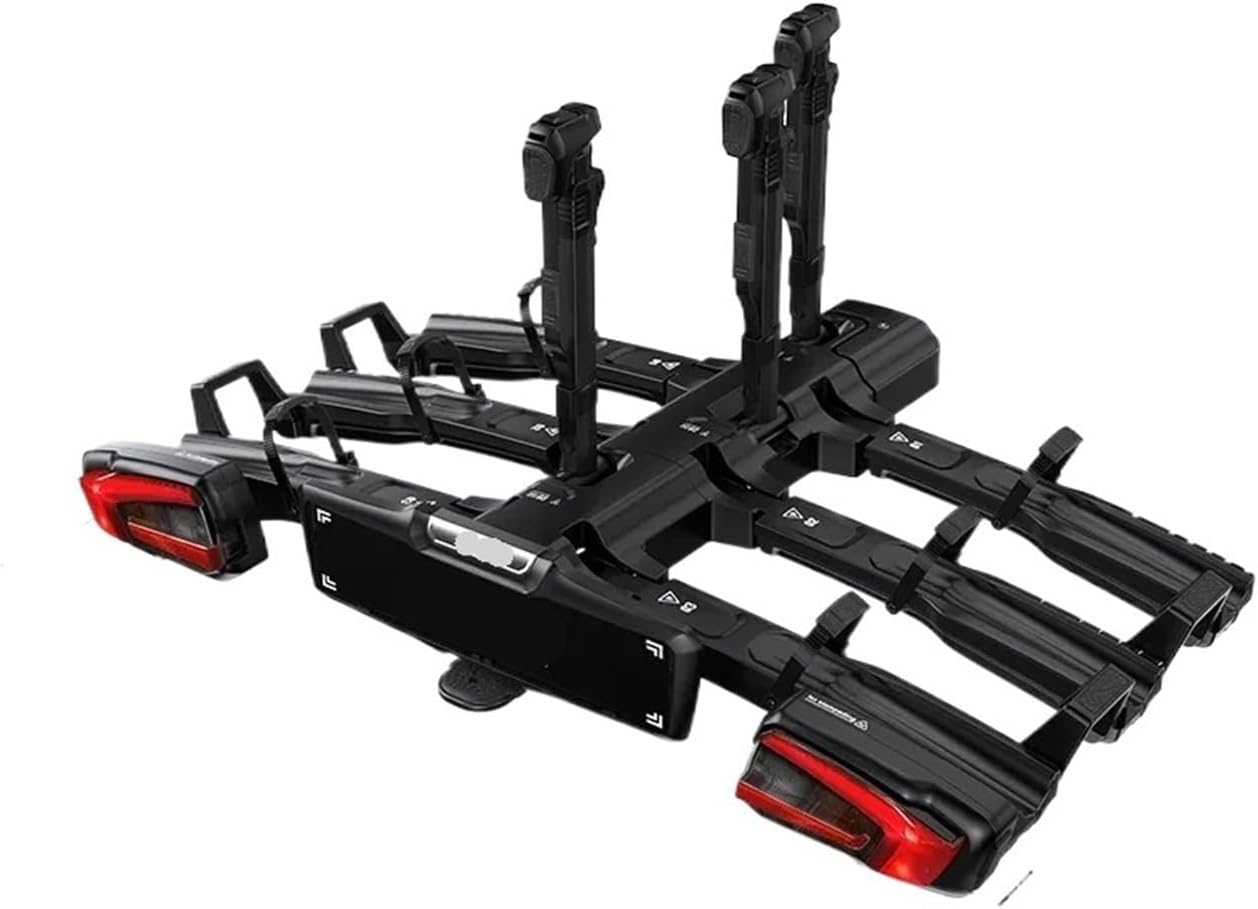 Foldable Tilting Hitch Mount E-Bike Rack 3 Bikes Up to 60kg Each for Standard, Tire, Electric Bicycle