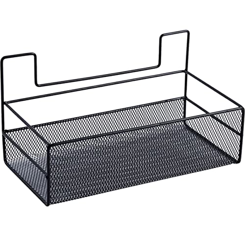CONGARTENO Cesta de Almacenamiento Colgante Sin Taladrar para Baño Organizador de Almacenaje de Rack para Toallas y Productos de Diseño Cesta de Gran Capacidad para Baños y Cocinas Negro