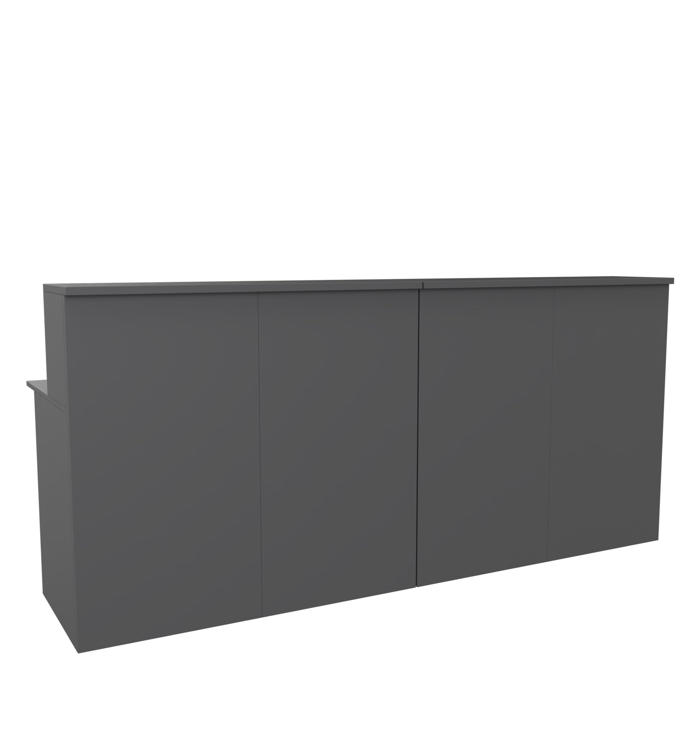 EIGENTLICH Empfangstheke modular moderne Rezeptionstheke Empfangstresen Hotellobby Empfangsbereich Bürotheke Praxistheke mit großer Arbeitsfläche Farbe anthrazit 240x75x110,5cm