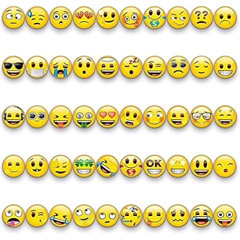 【The Official Brand】 Emoji Magnets Cute Funny Fridge Magnet for Whiteboard Locker Kitchen Office Decorative Magnet Strong Magnetism Refrigerator Magnets (50) Cover