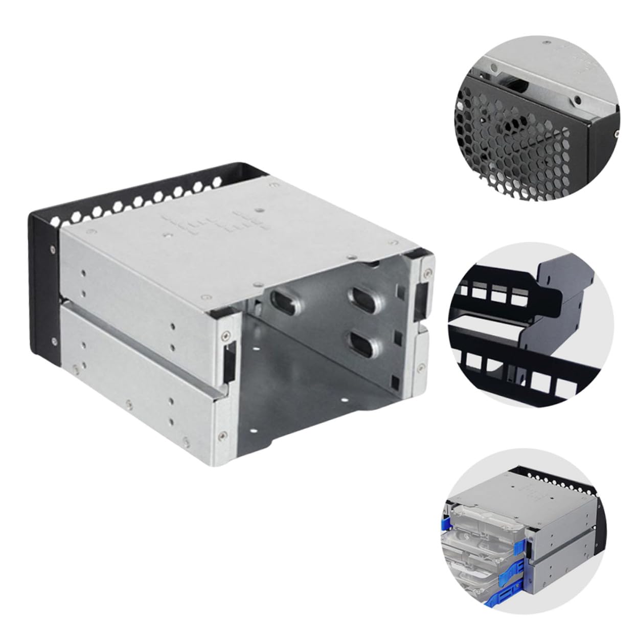 Soporte para Disco Duro Bahías Aluminio Aleación con Diseño Hueco para Disipación Compatible y Sas para Ordenador