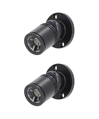 Dimmable 12V LED Mini Spotlights for Display - 1.5W Daylight 6500K, Tiny Spotlights for Displays with Dimmer, Black - Pack of 2