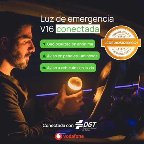 Miniatura 2 de Pf Led One Ledone Connected - Baliza V16 Obligatoria Dgt En 2026. Homologada Y Con Geolocalizador Con Sim Telefónica Y Datos Gratis Hasta 2041, Luz Emergencia Coche Homologado Dgt