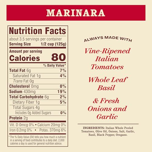 Image of Rao's Homemade Marinara Sauce, 15.5 oz, Tomato Sauce, All Purpose, Keto Friendly Pasta Sauce, Premium Quality, Tomatoes from Italy and Olive Oil (Pack of 2)