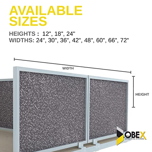 Obex Acoustic Mounted Screen Privacy Panel Table Top Separator, Sound Blocking Desk Divider, 24" X 30", Twilight #TOP4